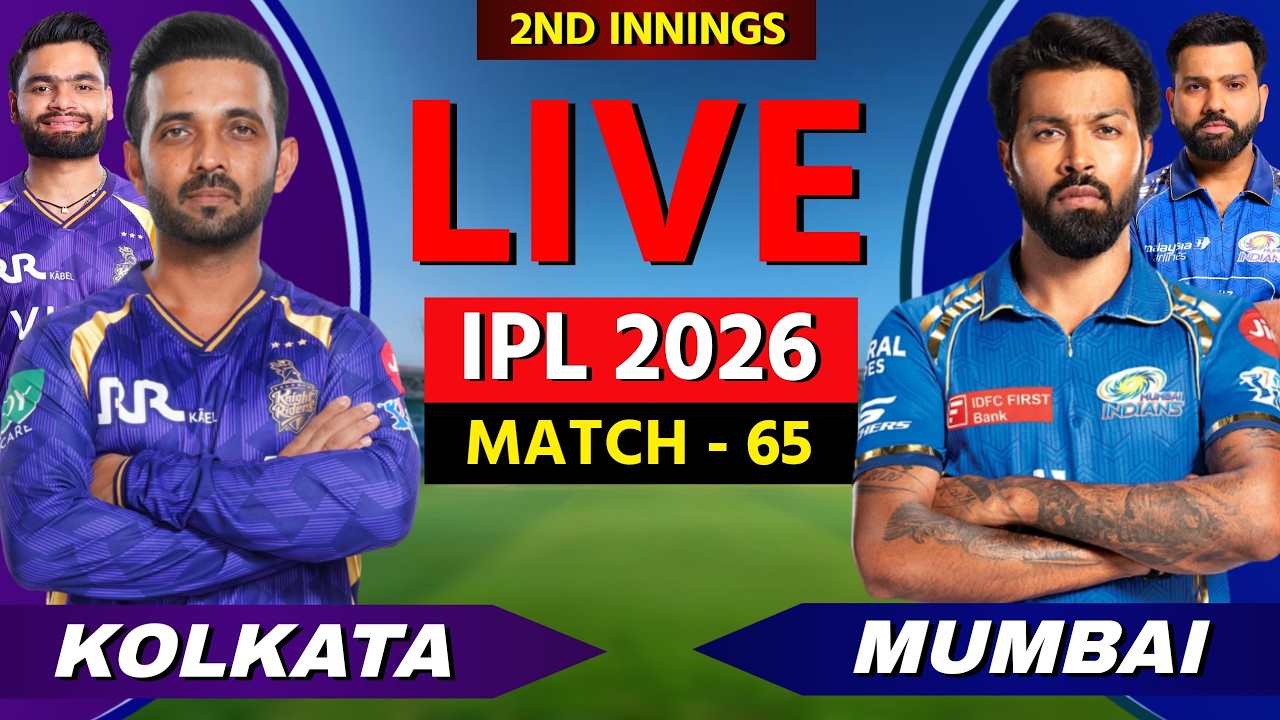 🔴 IPL LIVE: Mumbai vs Kolkata, IPL 2026, Live Cricket Match Scores, Commentary, MI vs KKR, 2nd INN