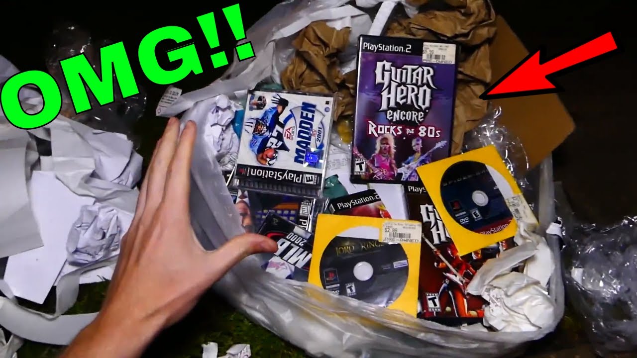 SO MANY FREE GAMES IN THE TRASH!! Dumpster Dive Gamestop Night #488