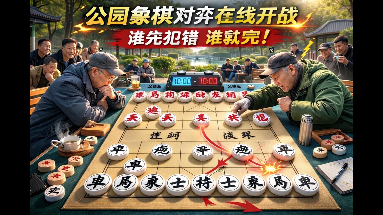 公园象棋对弈在线开战，谁先犯错谁就完