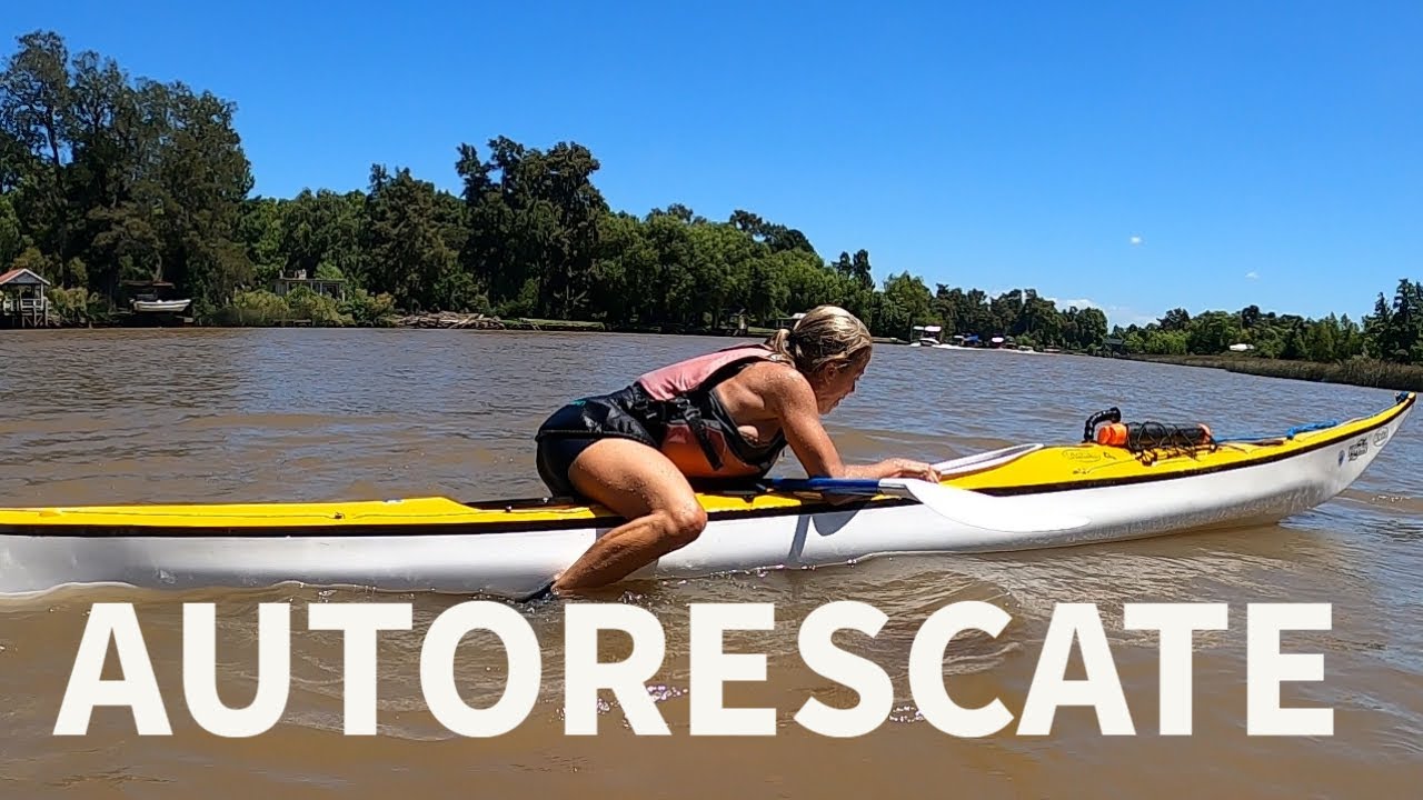 Primeros Pasos en la PRACTICA de AUTORESCATE en KAYAK  de TRAVESIA -  Cowboy Rescue @Kay Pes Camp