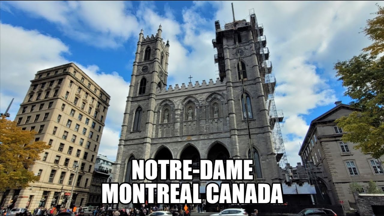 [4K] 🇨🇦 Notre Dame Catholic Church of Montreal Inside and Outside Tour | Old Montreal Quebec Canada