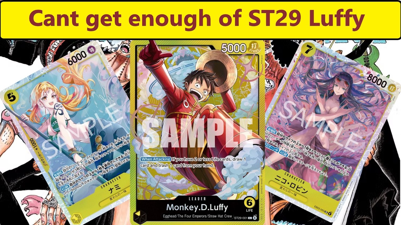 ST29 Luffy Gameplay in EB03 with Decklist. Games vs Vivi, Sabo, Imu, Shanks, Sanji, Croc, Doffy