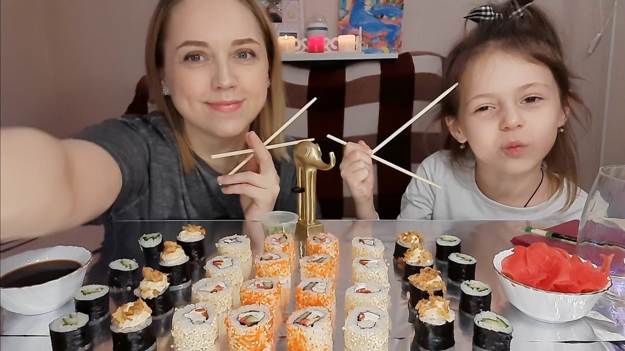Мукбанг/РОЛЛЫ🍣🥢Mukbang/no ASMR/Новая доставка/Мукбанг с Подписчиками🤔/Вопрос-Ответ-Привет😀👋