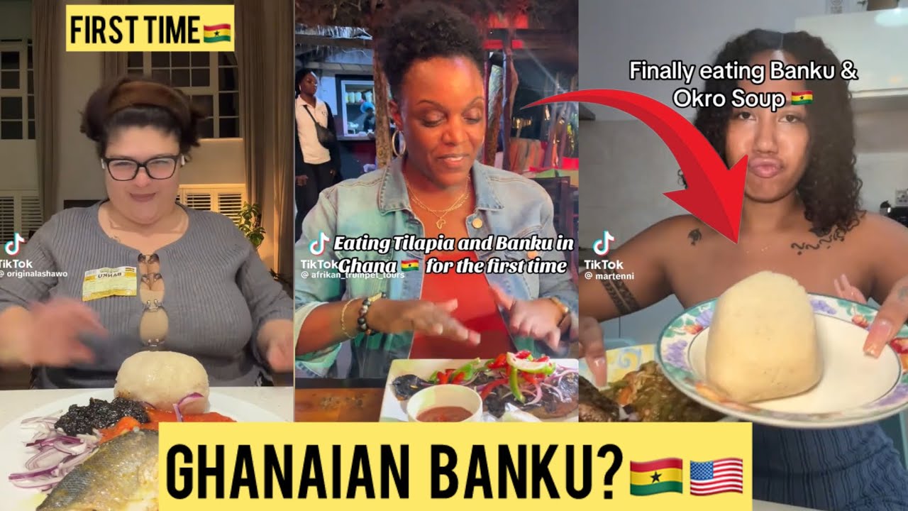 FOREIGNERS REACTION AFTER TRYING GHANAIAN🇬🇭 FOOD (BANKU)FOR THE FIRST TIME;Reactionvideo