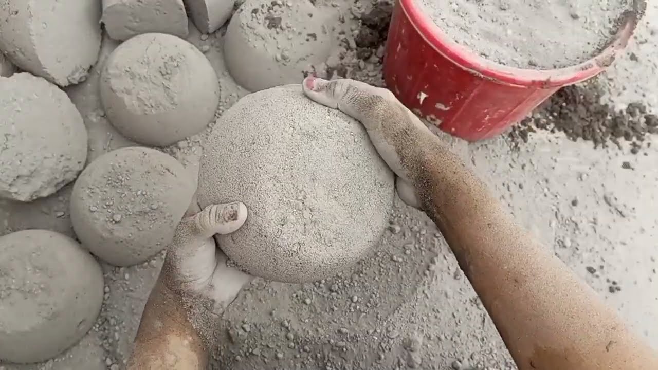 Super crunchy handmade gritty sandcement full dry water crumbling 😷😴😴❤️💕