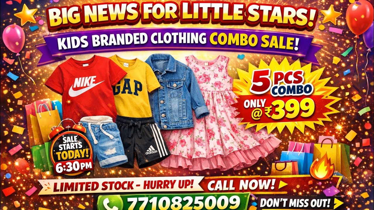 KIDS BRANDED CLOTHING 🔥5 PCS COMBO @ ₹399