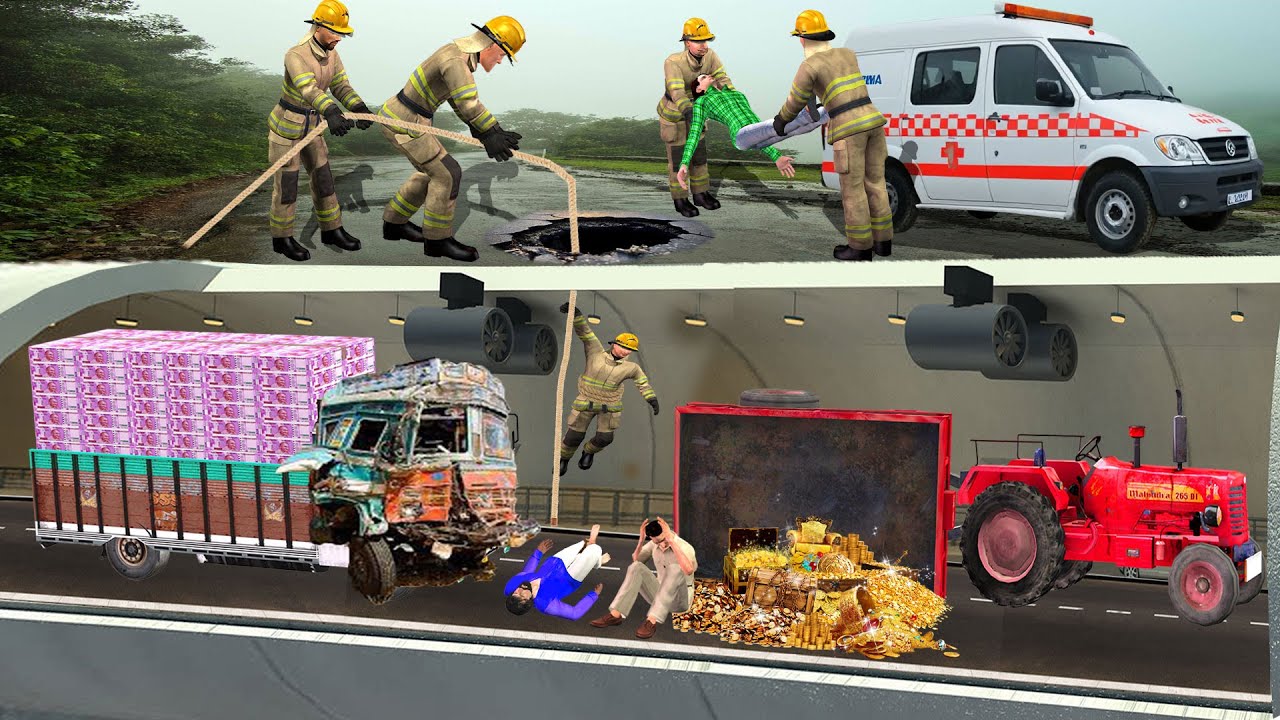 Underground Tunnel Rescue Road Accident Thief Escape Hindi Kahani Hindi Moral Stories Comedy Video