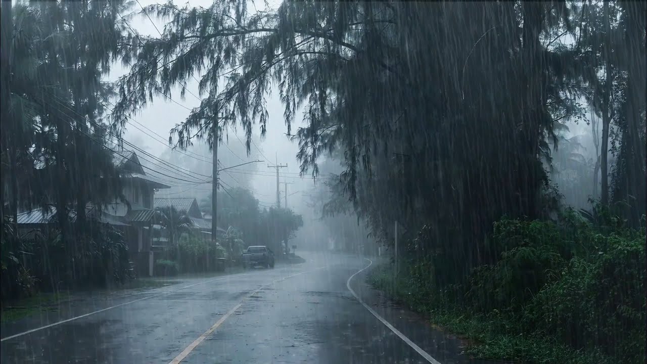 Warning: Only for Those Seeking Deep Sleep with Road Rain & Thunder Sounds