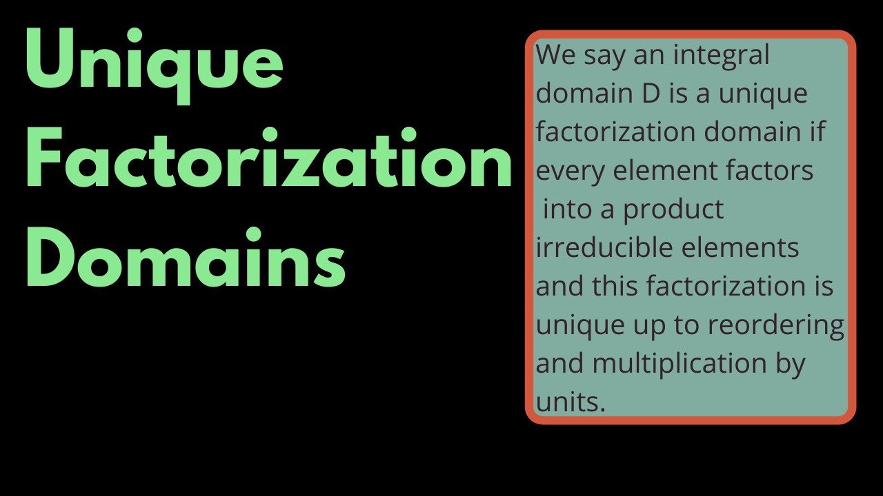 Abstract Algebra | Introduction to Unique Factorization Domains