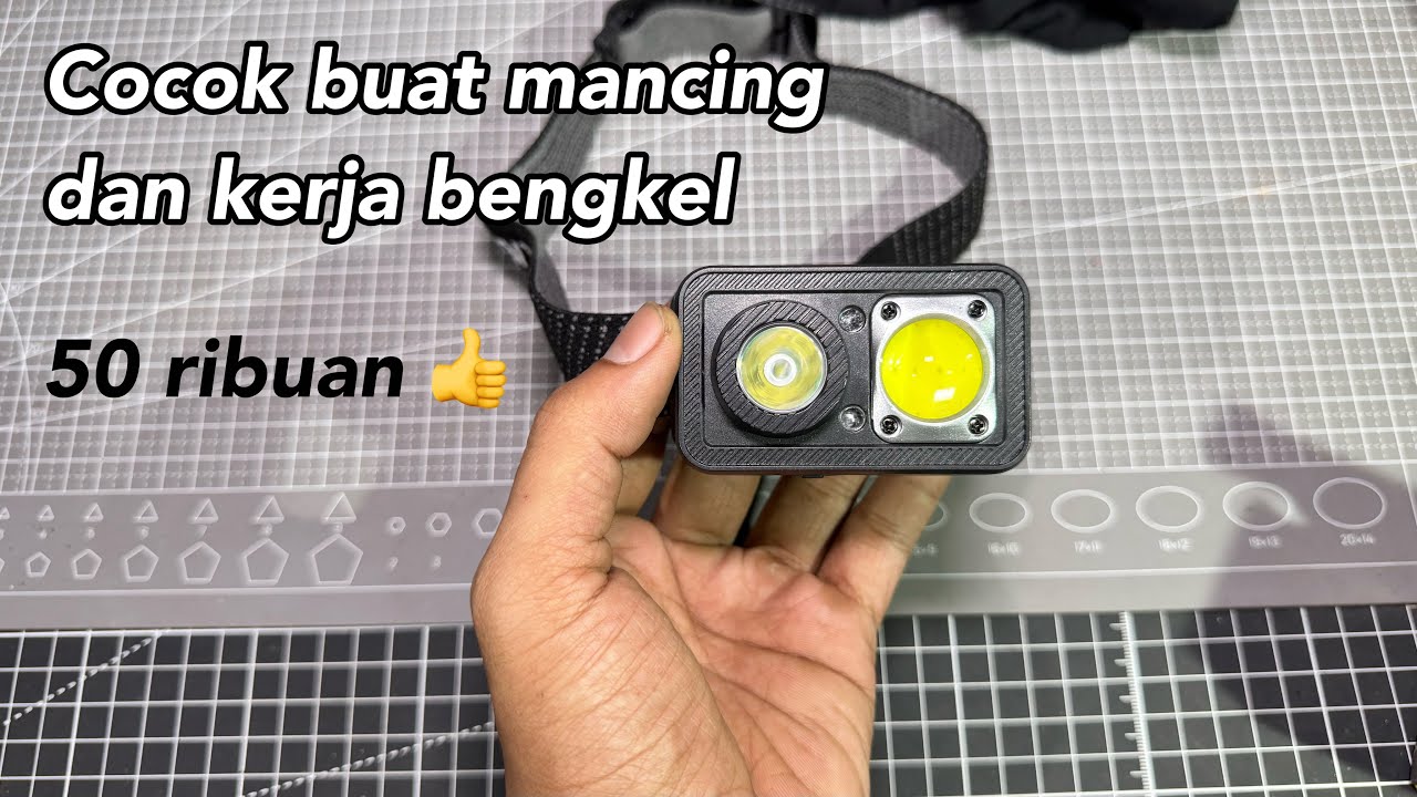 Senter kepala kecil murah bersensor banyak mode cocok untuk mancing dan kerja bengkel