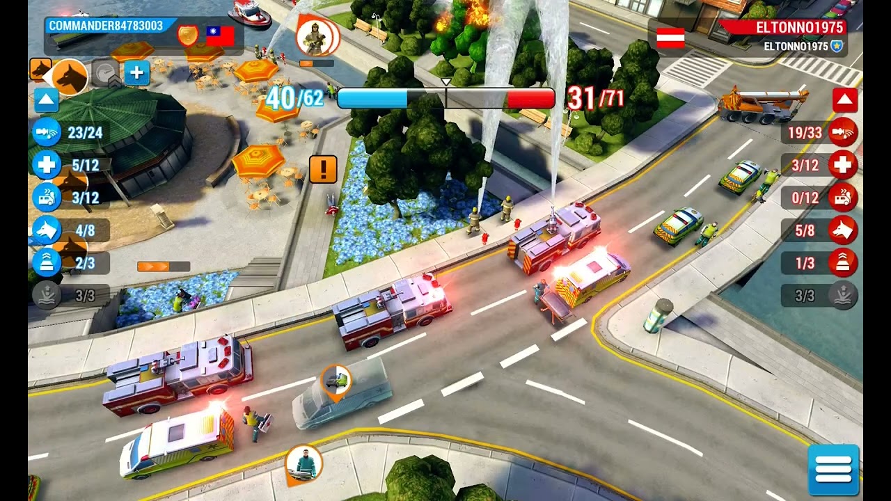 Emergency HQ, Hero Level 140, 1 vs 1 Mission, Fire in the park cafe