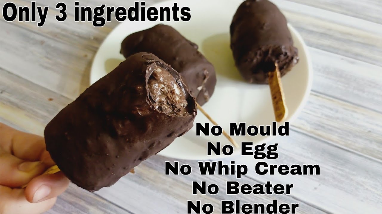 3 Ingredient Choco Bar Ice Cream In Lock-Down Without Mould,Whip Cream,Beater|चॉकोबार बनाए 3 चीजो से