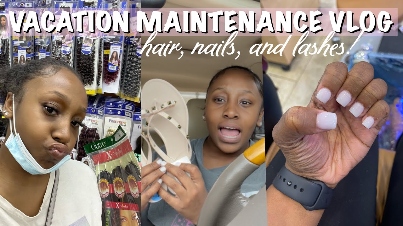 VACTION MAINTAINENCE VLOG: Braids, Lashes, and Nails... + plus a little home decor |TiffanyFelise