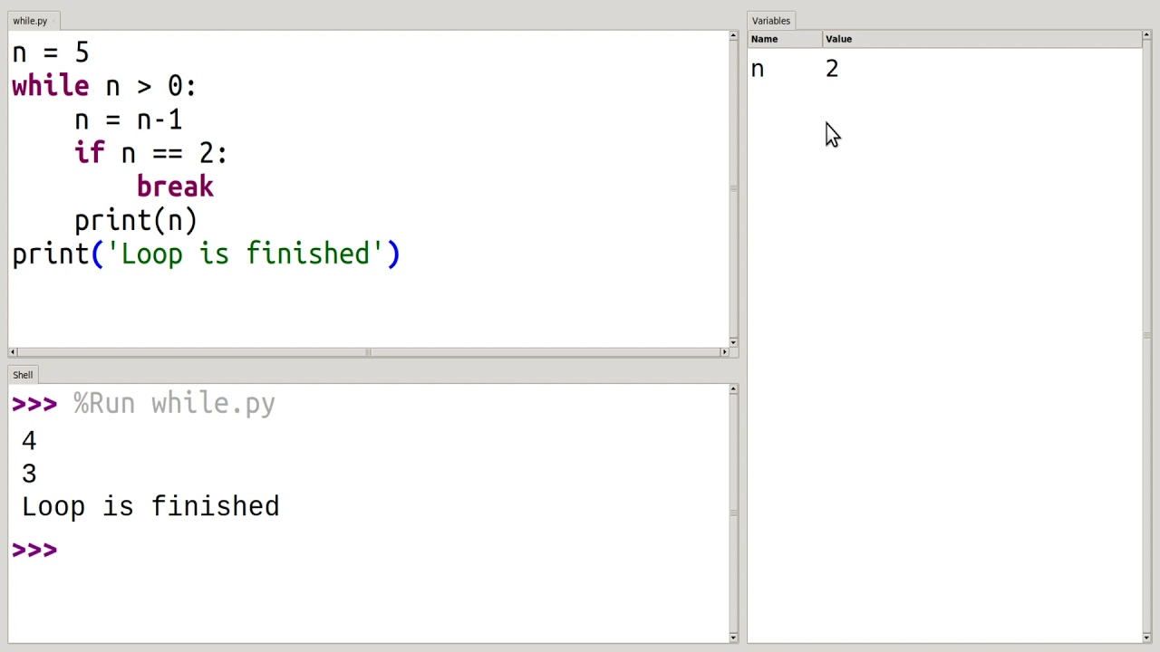 Как использовать «break» и «continue» в циклах «while» в Python