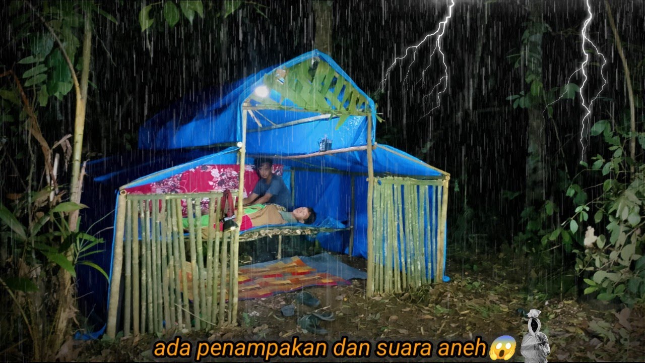 Camping horor di guyur hujan deras, ketakutan ada suara aneh tengah malam, dan panen ikan di sungai