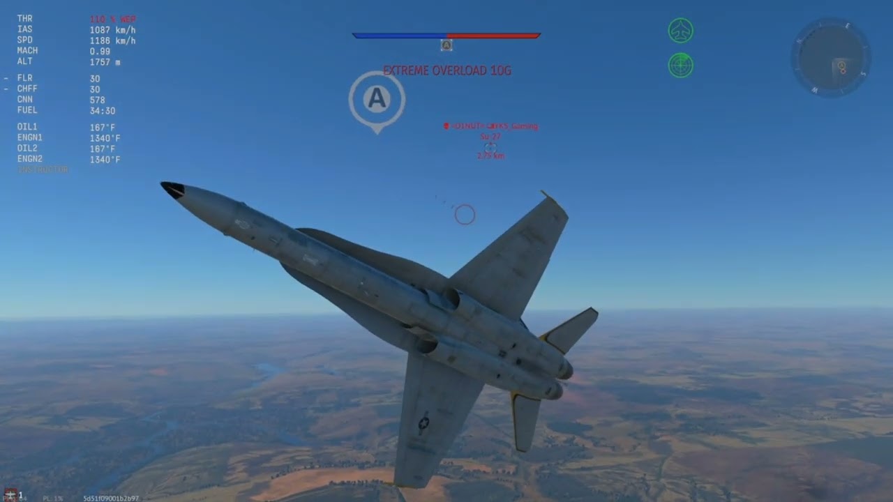F18C with max fuel vs SU27