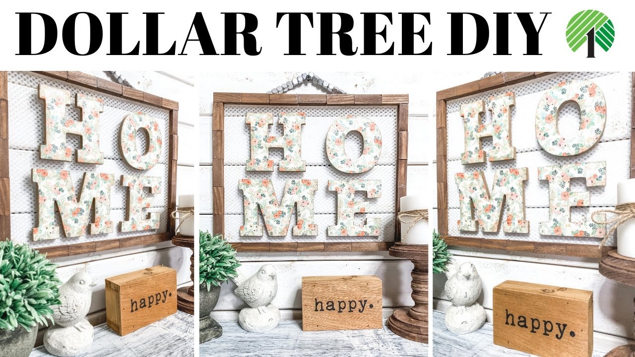 DOLLAR TREE DIY Farmhouse HOME Sign Wall Decor