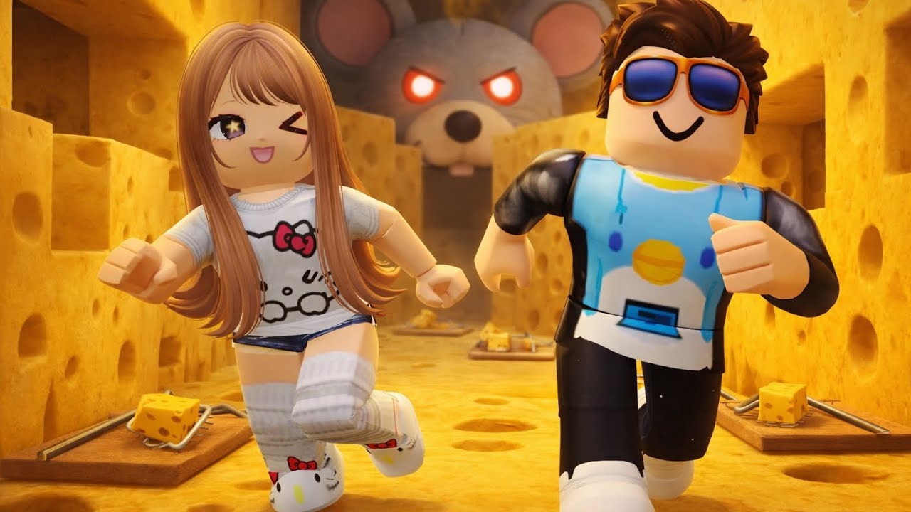 🐭✨ Jogando o escape do rato com meu irmãooo 🤪💛 (Roblox)
