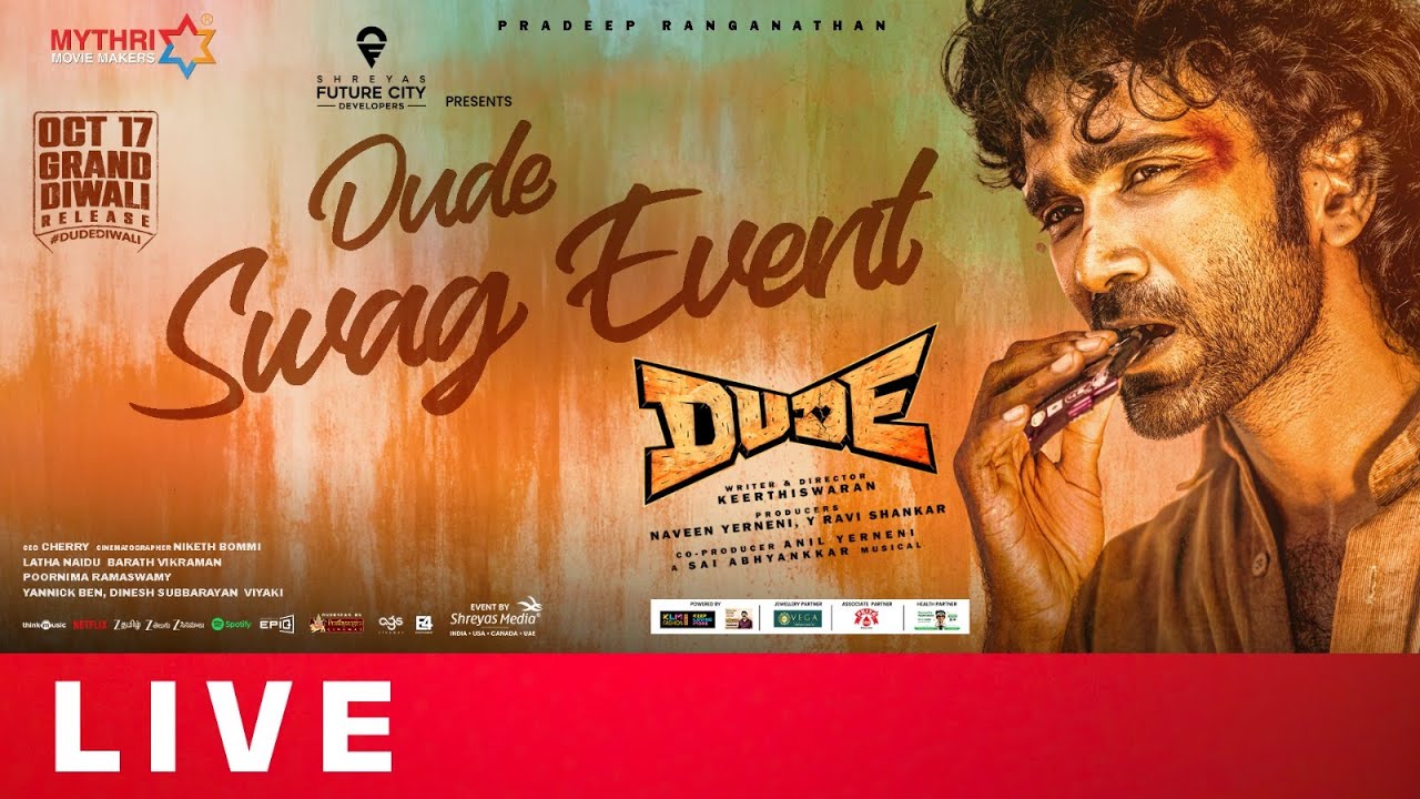 Dude Swag Event Live | Pradeep Ranganathan, Mamitha Baiju | Shreyas Media