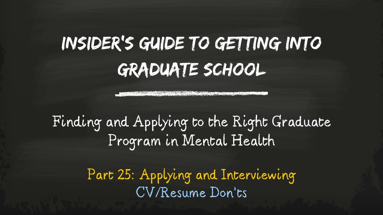 Part 25: CV / Resumé Don'ts