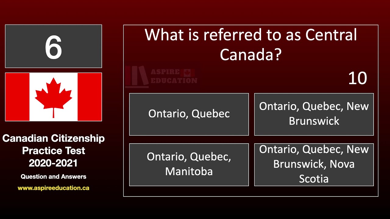 Canadian Citizenship Practice Test 2023| 25 Question and Answer | Aspire Education | Part 3/4