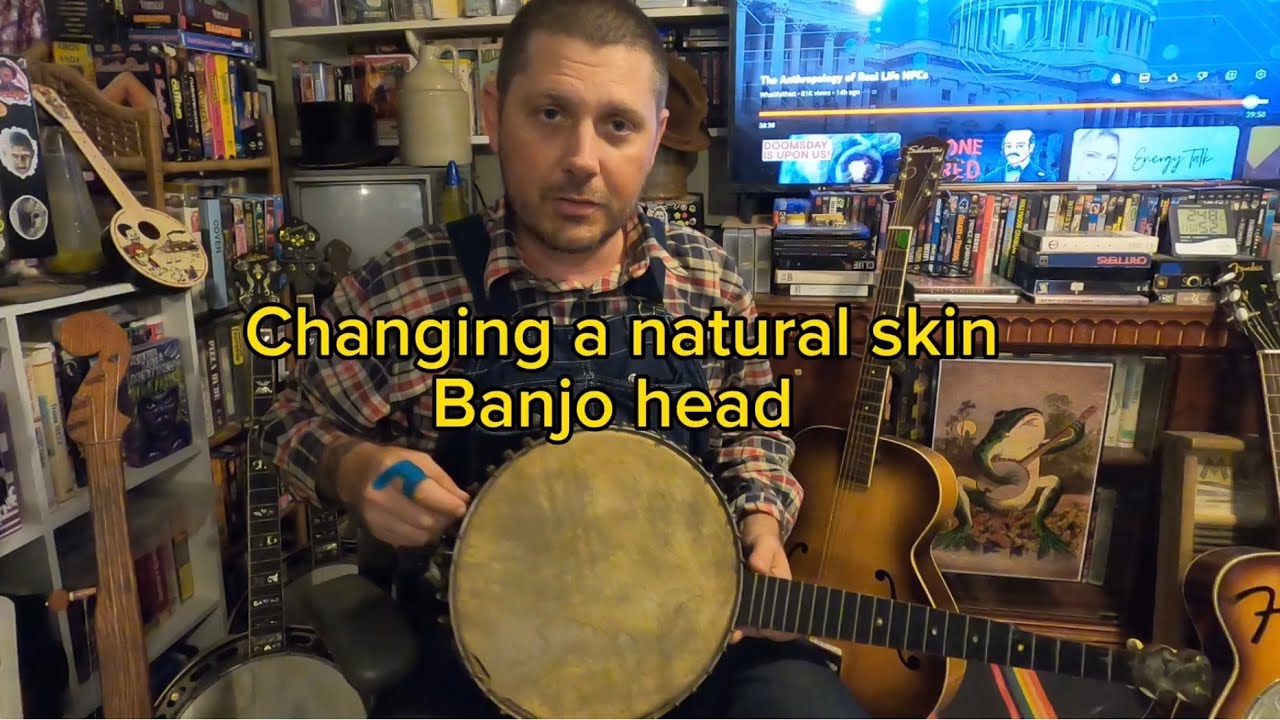 Changing a natural skin banjo head