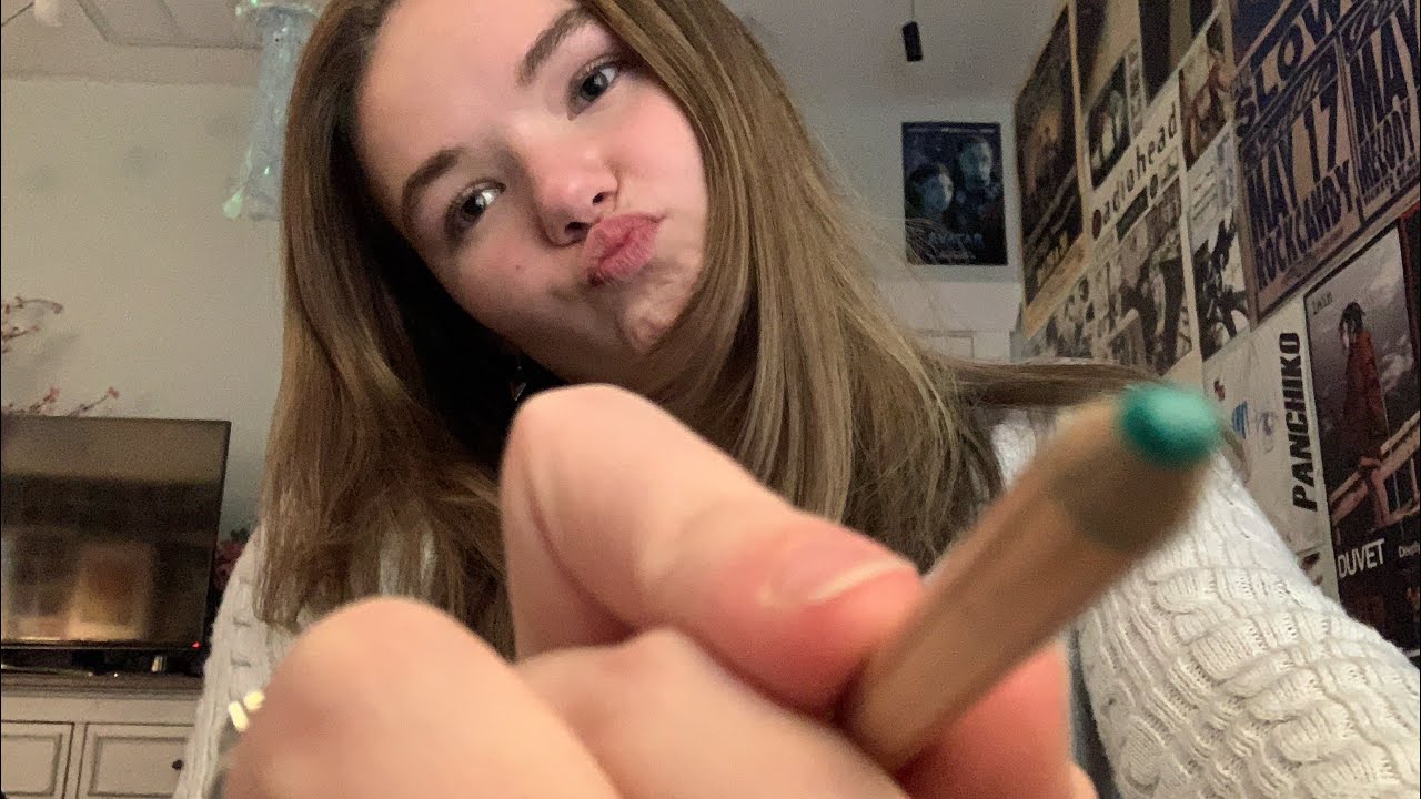 ASMR: Coloring on your face with colored pencils