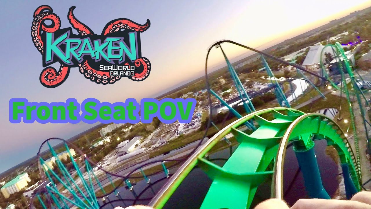 Kraken at Seaworld Orlando Front Seat POV