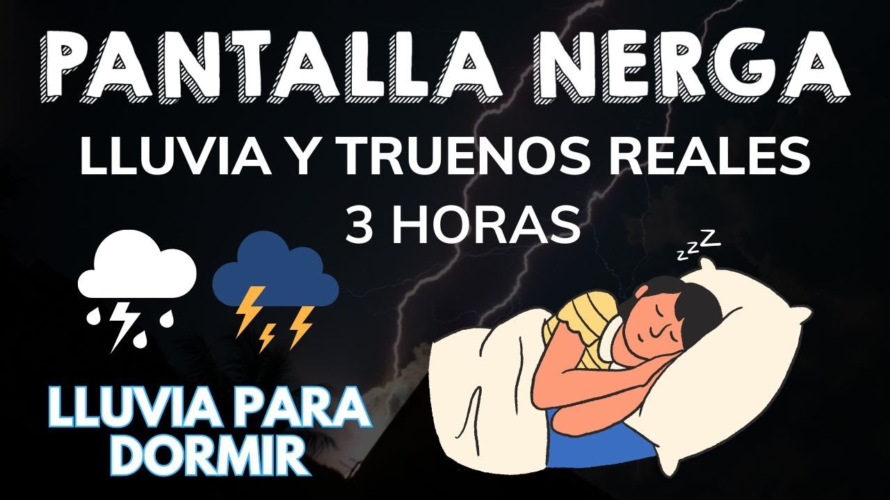 Lluvia relajante para dormir⛈PANTALLA NEGRA🌧 Alivio del insomnio con sonidos de tormenta
