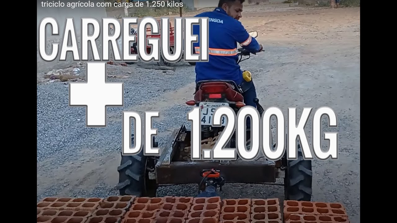 CARREGUEI + DE 1200KG NO TRICICLO AGRICOLA!!