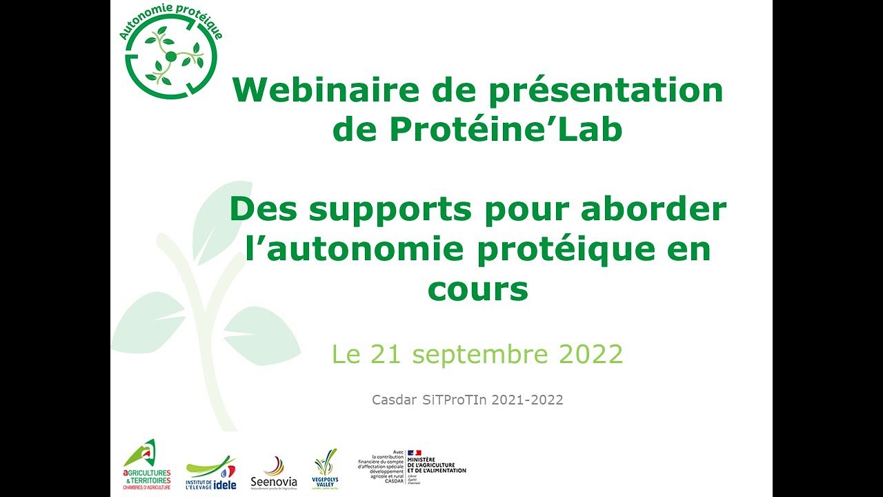 Webinaire de présentation Protéine'lab