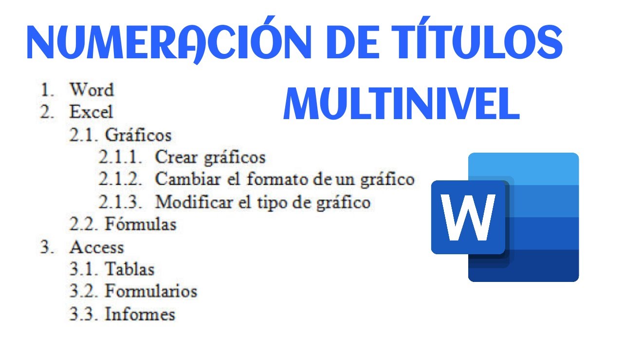 ✅NUMERACI&Oacute;N DE T&Iacute;TULOS Y SUBT&Iacute;TULOS  MULTINIVEL | WORD 2023 🔥