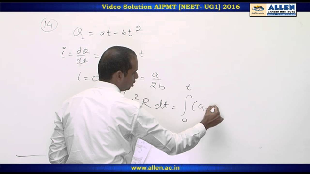 AIPMT 2016 Physics Solution &ndash; Q. 12, 14 (Paper Code-P) NEET-UG 2016 Phase I