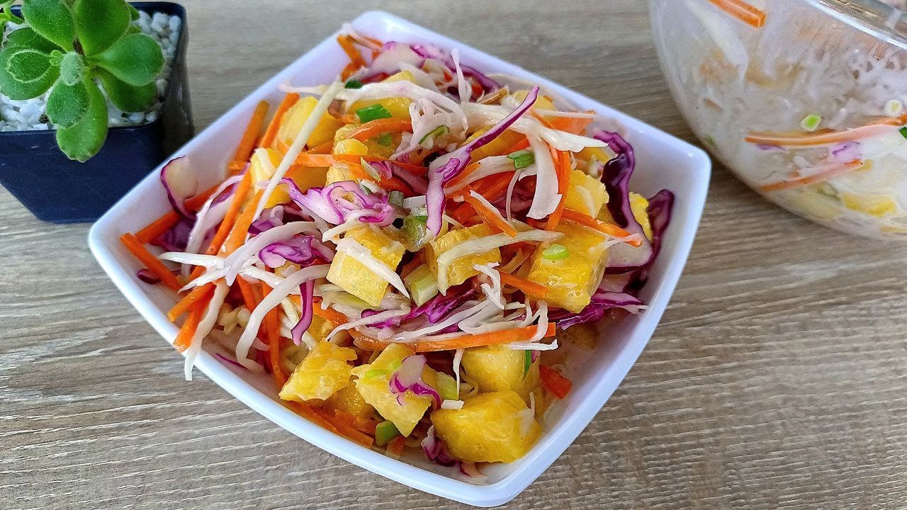 🍍 Delicious, easy, and budget-friendly cabbage and pineapple salad. 🤤🥗