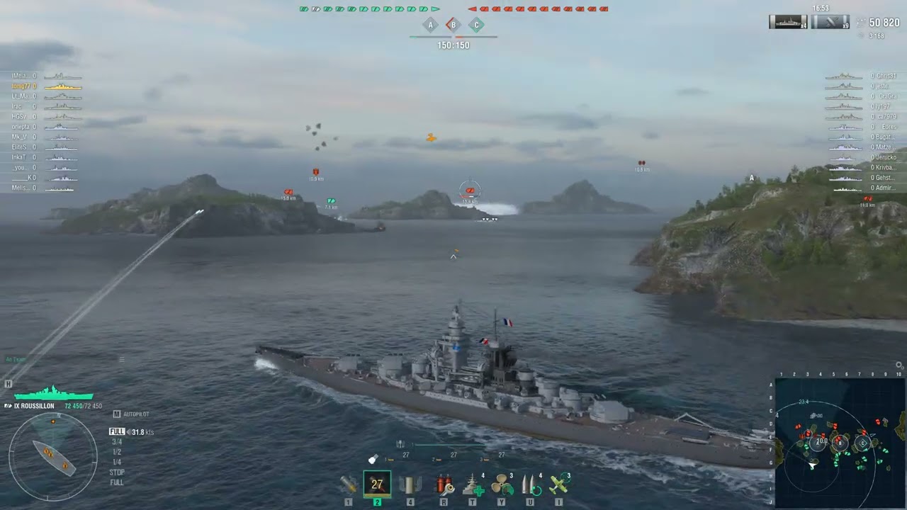World of Warships - Tier IX BB Roussillon - 189K Damage