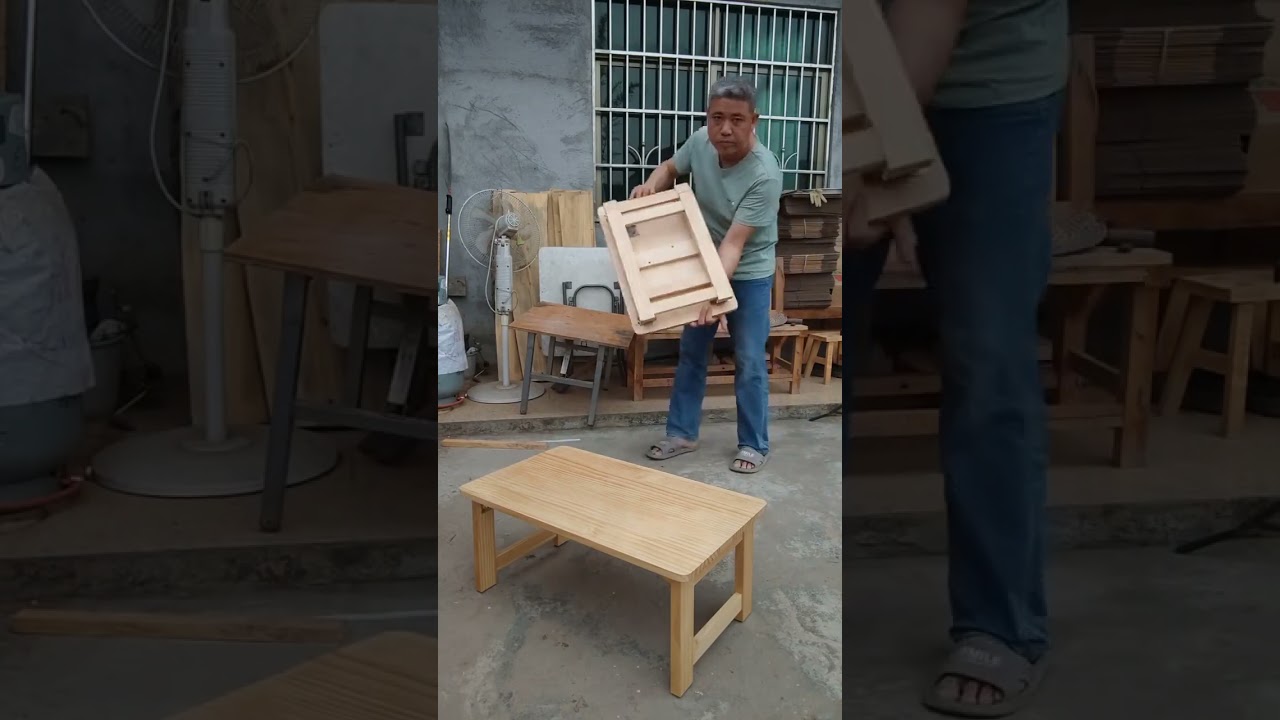 Solid wood folding tea table, durable, handmade, handmade, handmade, craftsmanship, professional