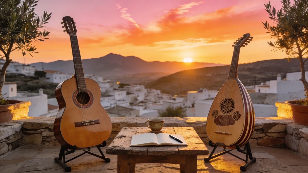 Relaxing Spanish Guitar & Arabic Oud | Andalusian Sunset Music for Study, Work & Chill