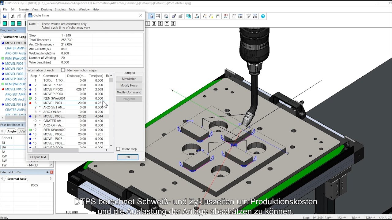 Offline-Programmiersoftware DTPS von Panasonic │ ERL GmbH Schweissen + Schneiden