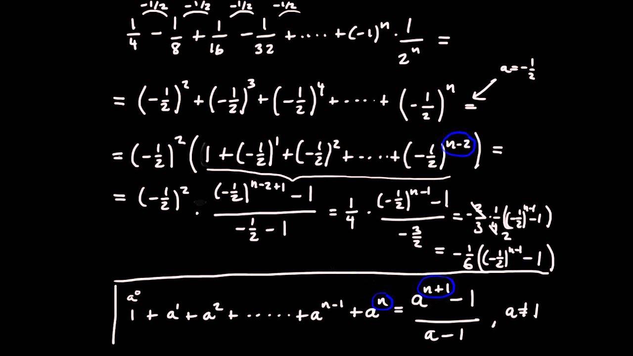 Summor del 4 - geometrisk summa, exempel