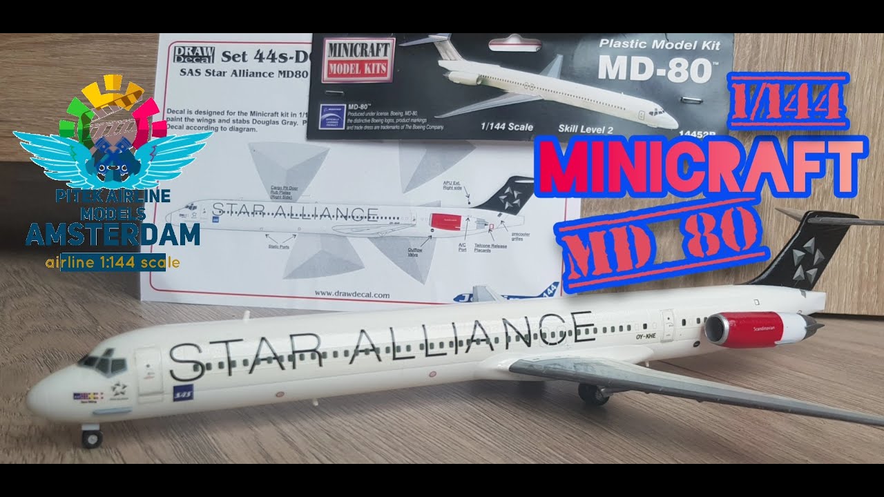 Assembling / Minicraft / MD80 / 1:144 scale / Star Alliance / Scandinavian / Draw Decals