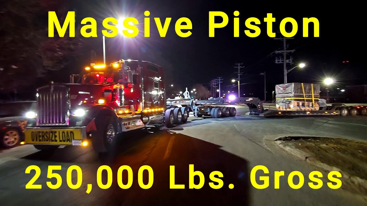 Hurry Up Transport Kenworth W900 Hauling a Press Cylinder on 13 Axle Trailer 250,000 Lbs  Gross