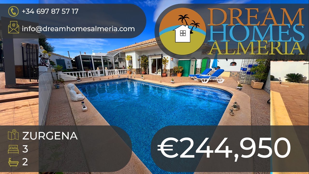 Immaculate 3 bed 2 bath villa with pool Zurgena