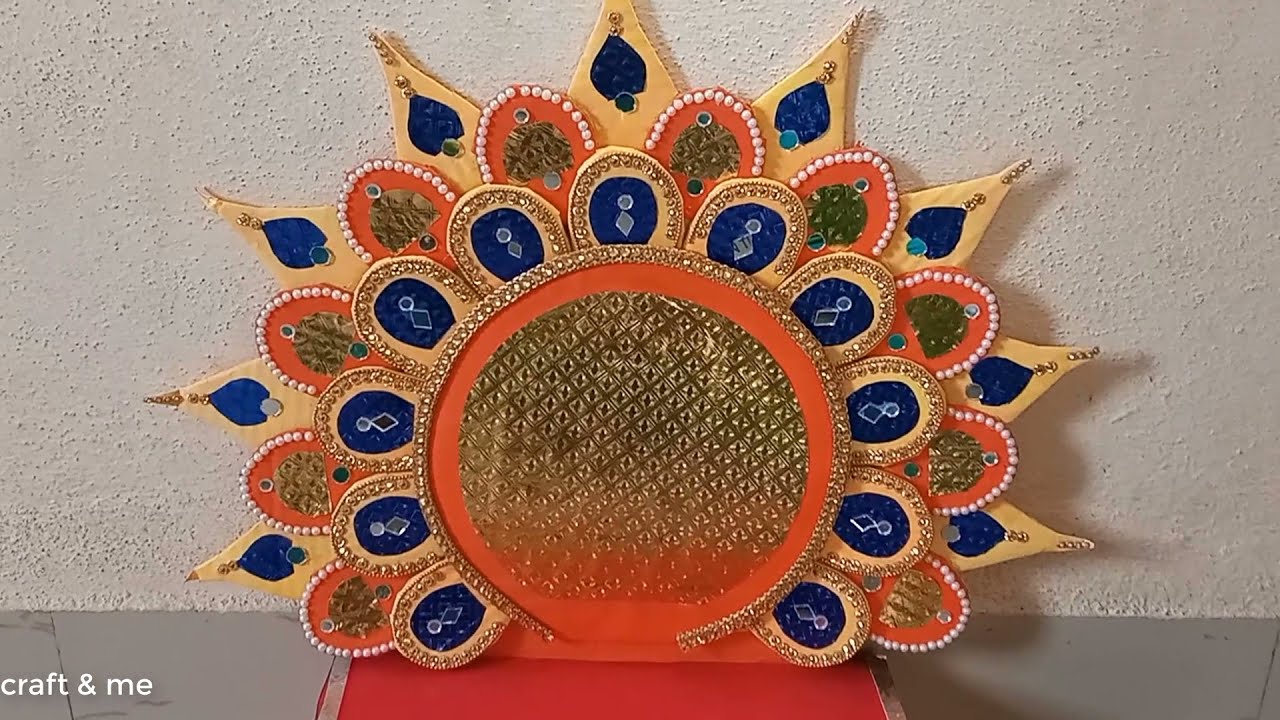 Ganpati decoration ideas for home | Eco friendly ganpati decoration Makhar |zero budjet decoration|