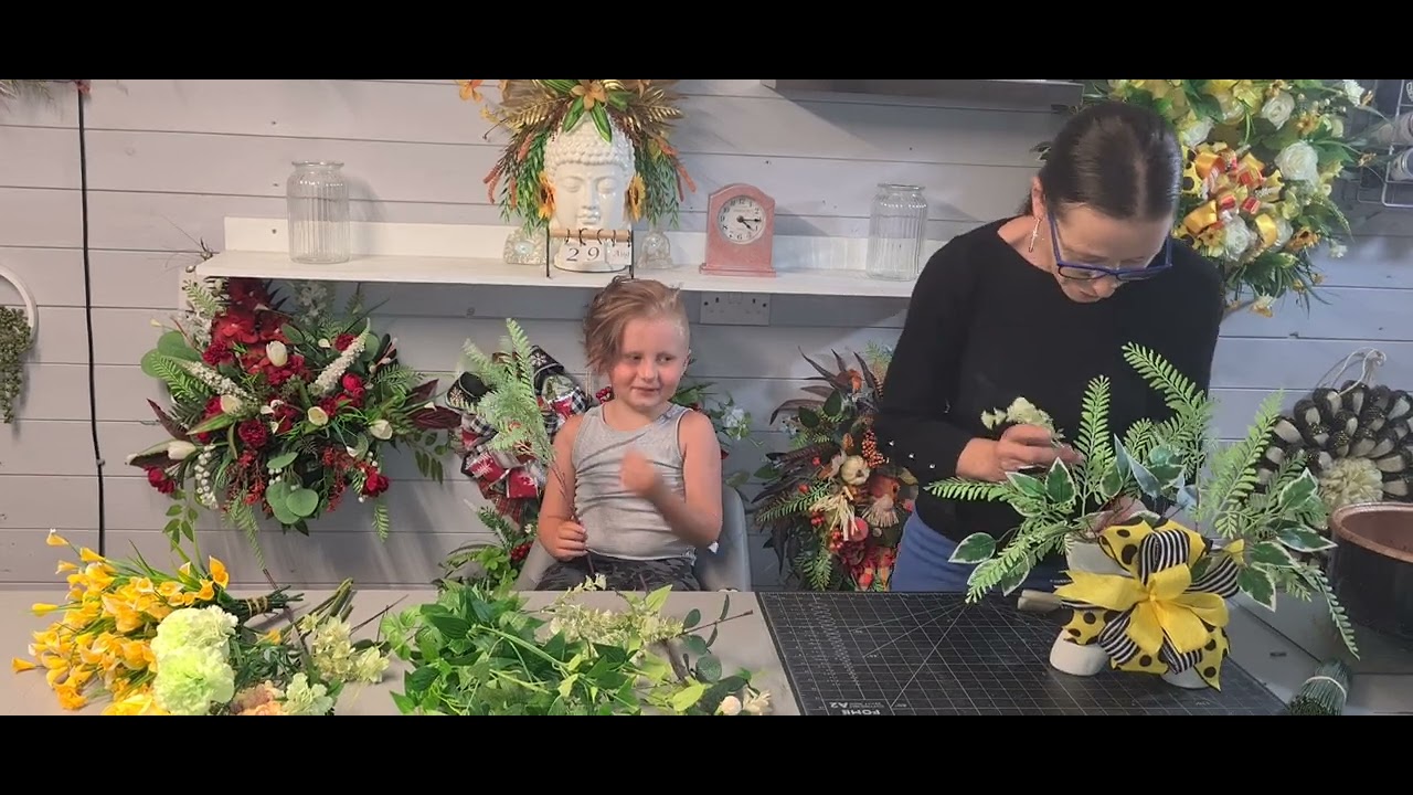 The Flower Patch 🌼 Artificial Floral Arrangement in double candlestick holder. Tutorial