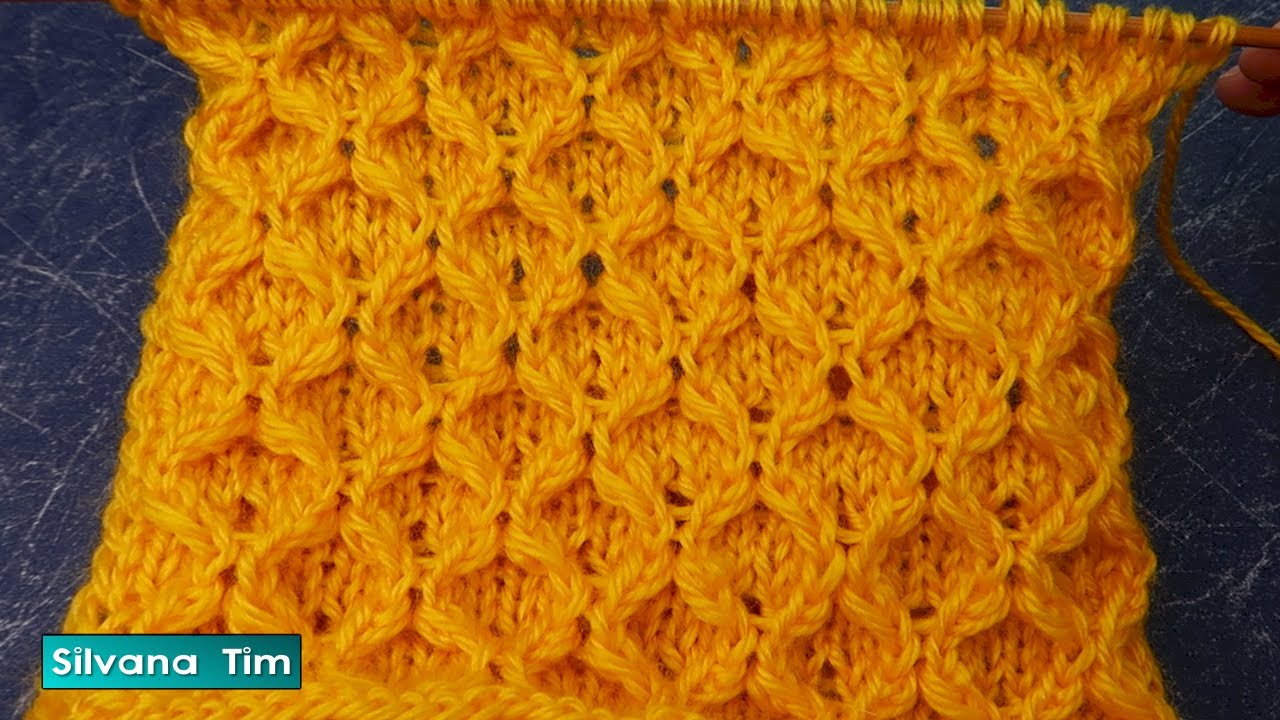 Punto Calentito de PANAL con Puntos Triples. Tutorial de TEJIDO CON DOS AGUJAS / silvana tim № 951