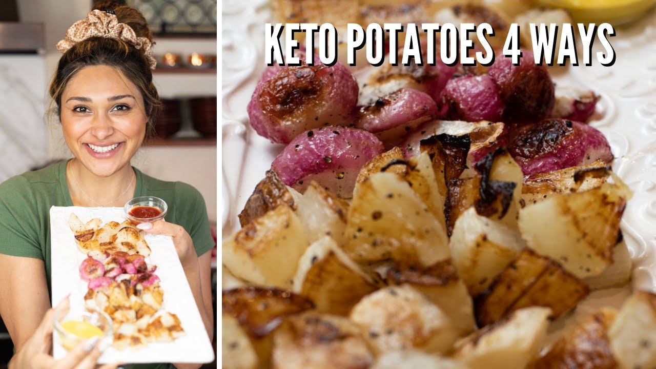 KETO BAKED POTATOES! How to Make Keto Potatoes 4 Ways! ALL LESS THAN 3 NET CARBS!