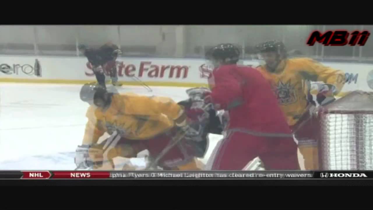 Sean  Avery fights at practice