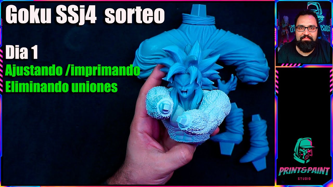 Pintando goku ssj4  impreso en resina 3D dia 1