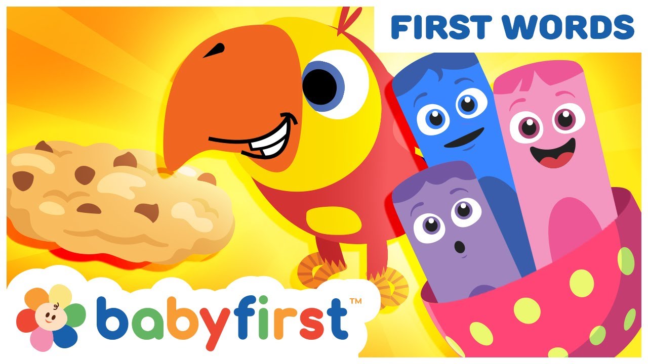 Toddler Learning Video w Color Crew & Larry | Learn ABC Alphabet & Food Names for Kids | BabyFirstTV