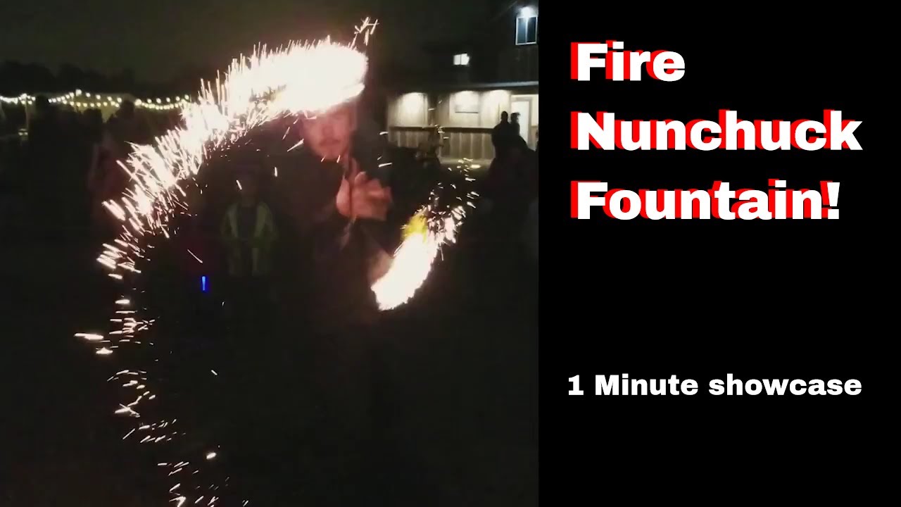 Fire Ninja!  1 Minute of a Fire Nunchaku Show!  Fire Nunchuck Performer